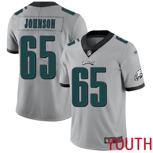 Youth Philadelphia Eagles #65 Lane Johnson Limited Silver Inverted Legend NFL Jersey Football